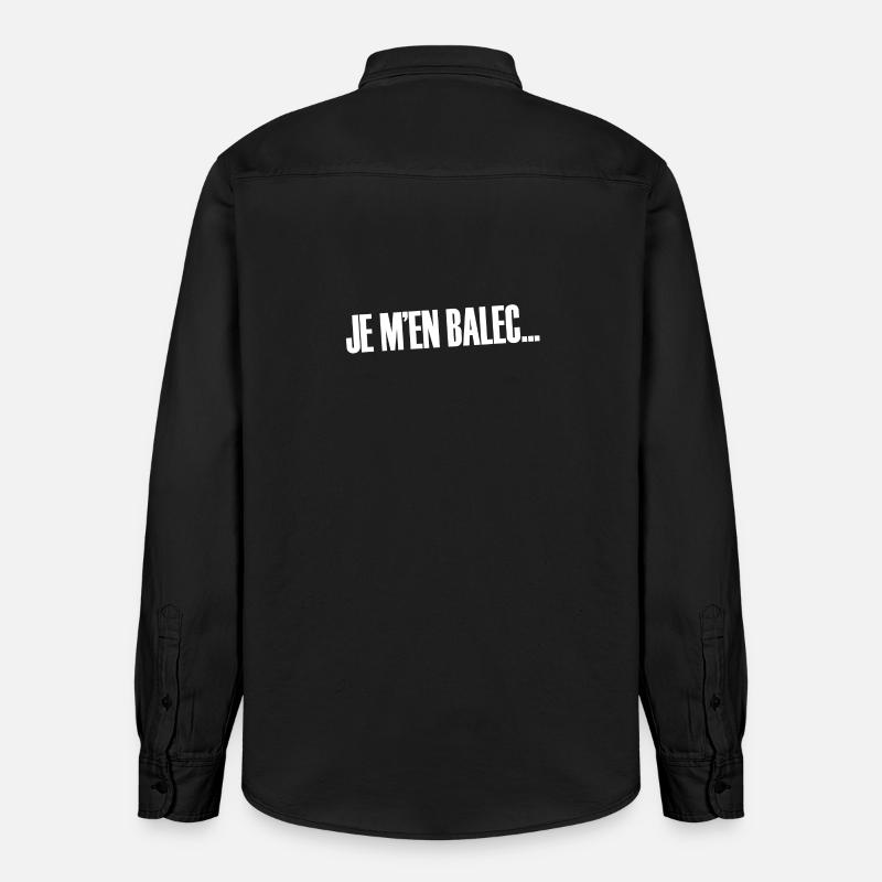 Je m'en balec... - Chemise unisexe coupe décontractée bio Stanley/Stella - noir délavé
