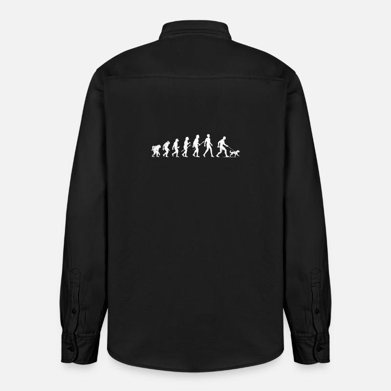 Evolution von Mensch und Hund - Relaxed Fit Unisex Organic Hemd von Stanley/Stella - washed Black