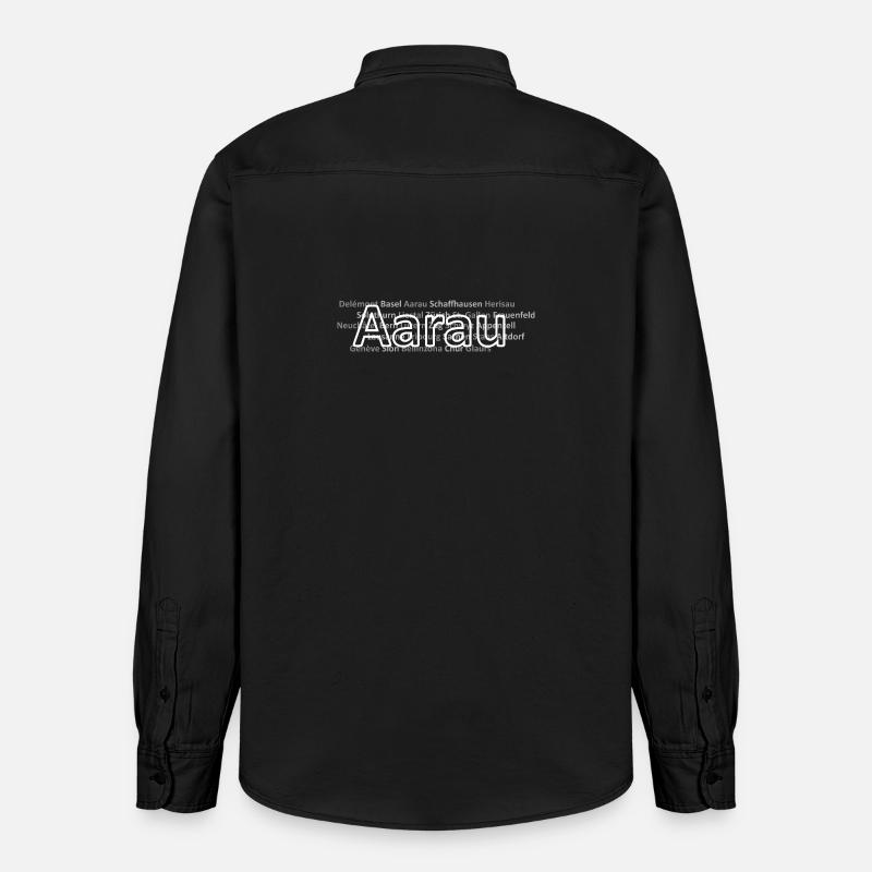 Schweizer Städte Aarau - Relaxed Fit Unisex Organic Hemd von Stanley/Stella - washed Black