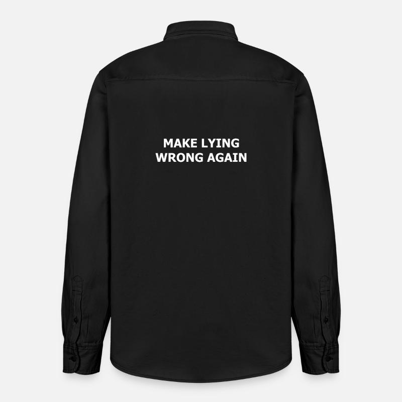 make_lying_wrong_again_whi - Relaxed Fit Unisex Organic Hemd von Stanley/Stella - washed Black