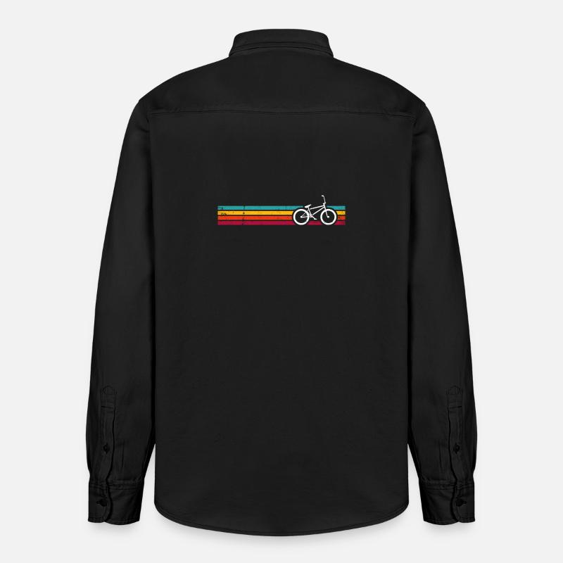 Rayures de vélo arc-en-ciel rétro - Chemise unisexe coupe décontractée bio Stanley/Stella - noir délavé