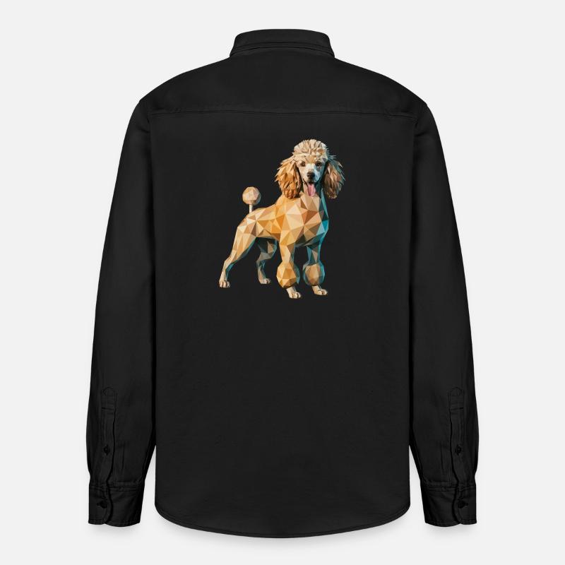Pudel - Cooles Low Poly Logo - Relaxed Fit Unisex Organic Hemd von Stanley/Stella - washed Black