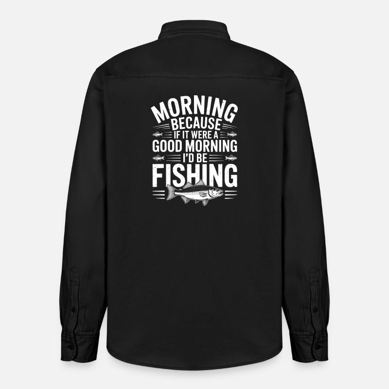 Devise de pêche matinale - Chemise unisexe coupe décontractée bio Stanley/Stella - noir délavé