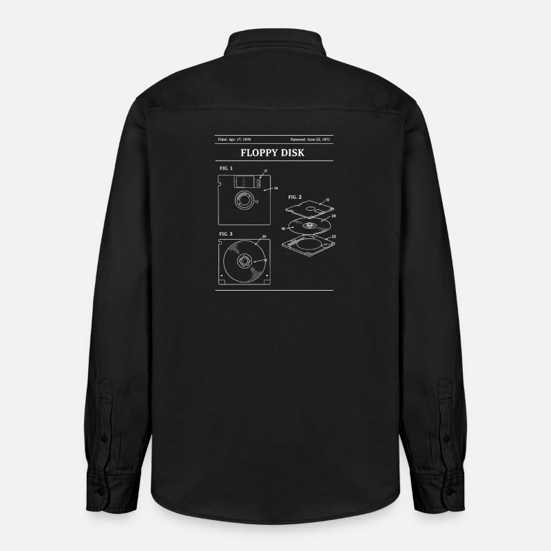 Retro-Disketten-Bauplan - Relaxed Fit Unisex Organic Hemd von Stanley/Stella - washed Black