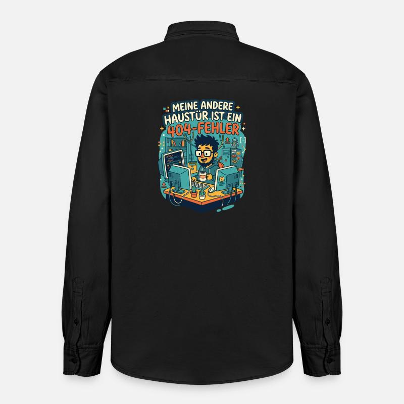 Programmierer 404 Fehler Humor - Relaxed Fit Unisex Organic Hemd von Stanley/Stella - washed Black