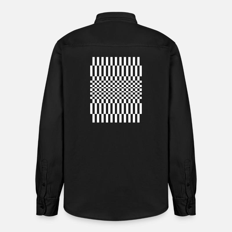 Conception du motif à damier - Chemise unisexe coupe décontractée bio Stanley/Stella - noir délavé