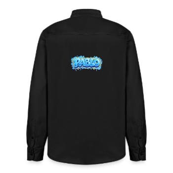 PABLO GRAFFITI NAME FOR PERFECT GIFT PRINTABLE  - Chemise unisexe coupe décontractée bio Stanley/Stella - noir délavé - Dos - AI Model Male 178 light (178cm)
