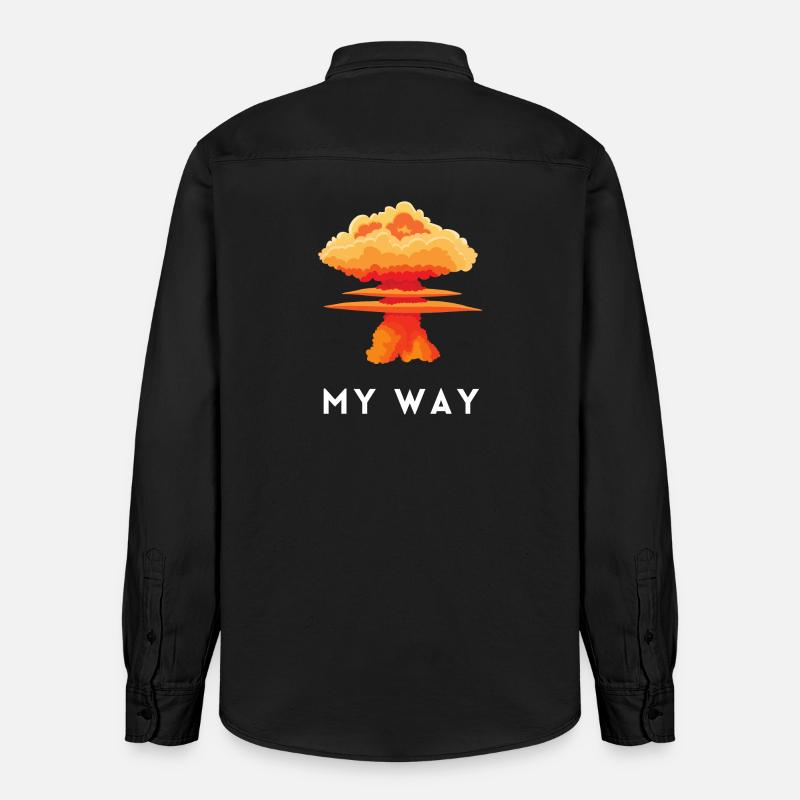 My Way Explosive Sturkopf-Denkmuster-Aussage - Relaxed Fit Unisex Organic Hemd von Stanley/Stella - washed Black