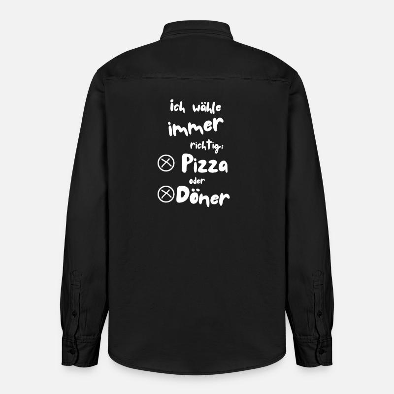 Ich wähle Pizza oder Döner - Relaxed Fit Unisex Organic Hemd von Stanley/Stella - washed Black