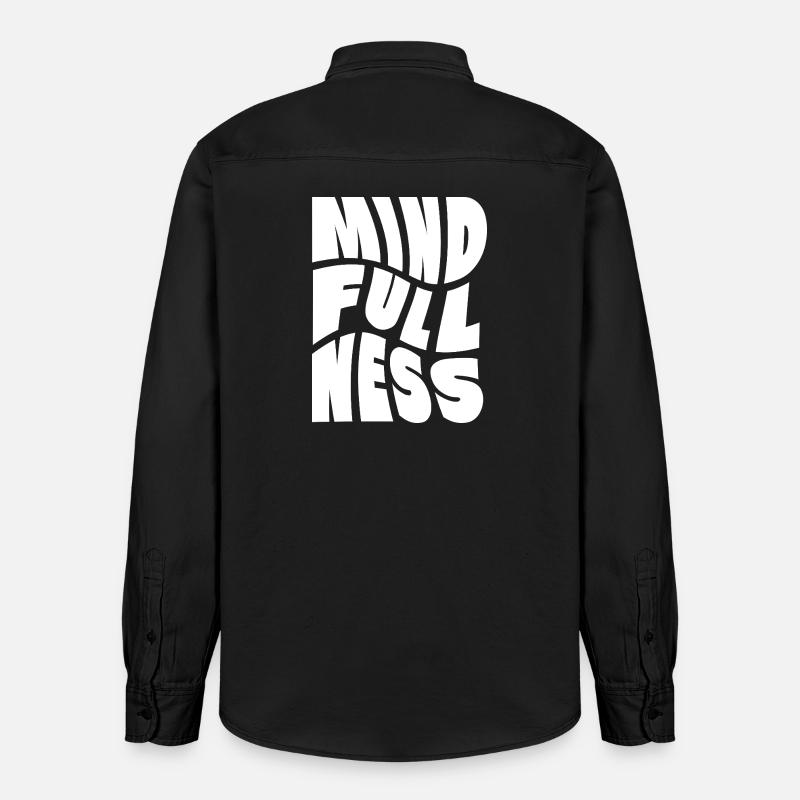 Conception typographique Mindfullness - Chemise unisexe coupe décontractée bio Stanley/Stella - noir délavé