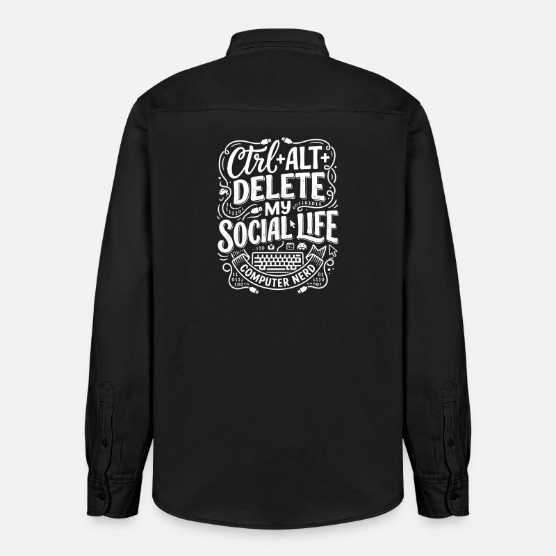 Ctrl+Alt+Delete – Computer Nerd Leben - Relaxed Fit Unisex Organic Hemd von Stanley/Stella - washed Black