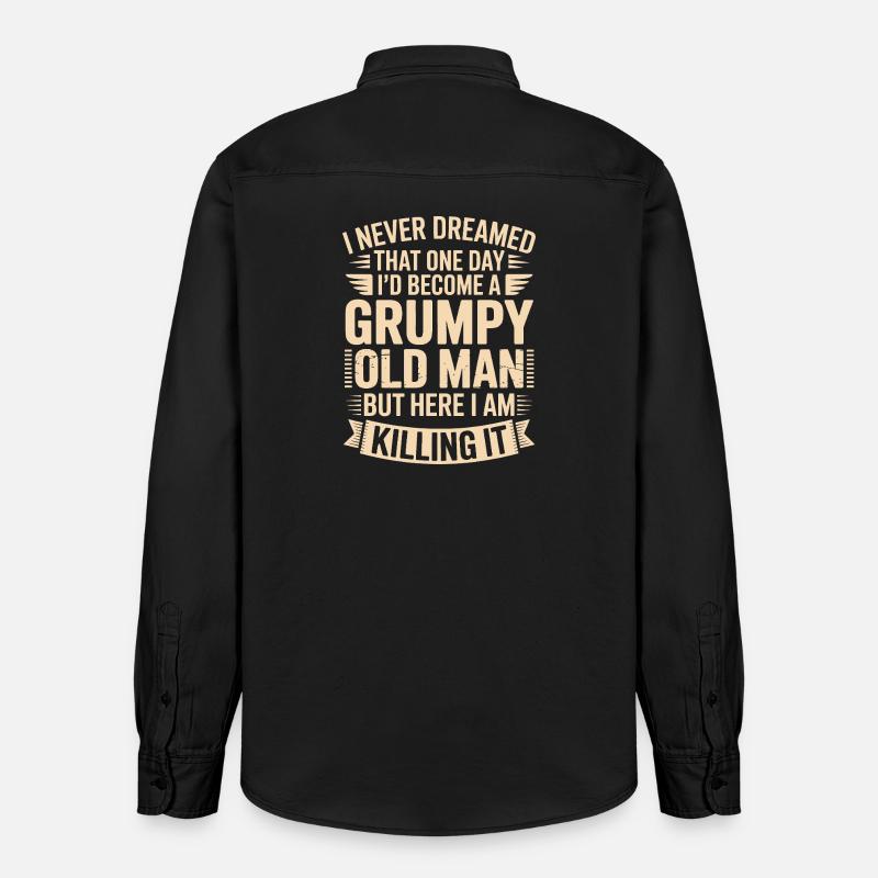 Grumpy Old Man Killing It - Chemise unisexe coupe décontractée bio Stanley/Stella - noir délavé