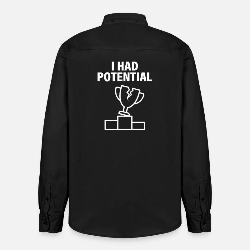 J'avais du Potentiel Humour Sarcastique - Chemise unisexe coupe décontractée bio Stanley/Stella - noir délavé