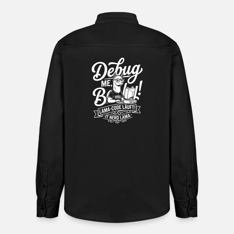 Lama Code Debug Design - Relaxed Fit Unisex Organic Hemd von Stanley/Stella - washed Black