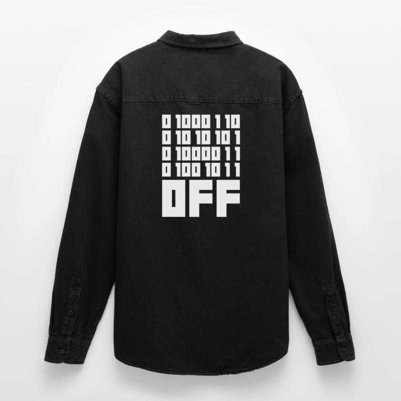Binary Code F**k OFF – Humour Nerd & Geek Code Chemise unisexe coupe décontractée bio Stanley/Stella
