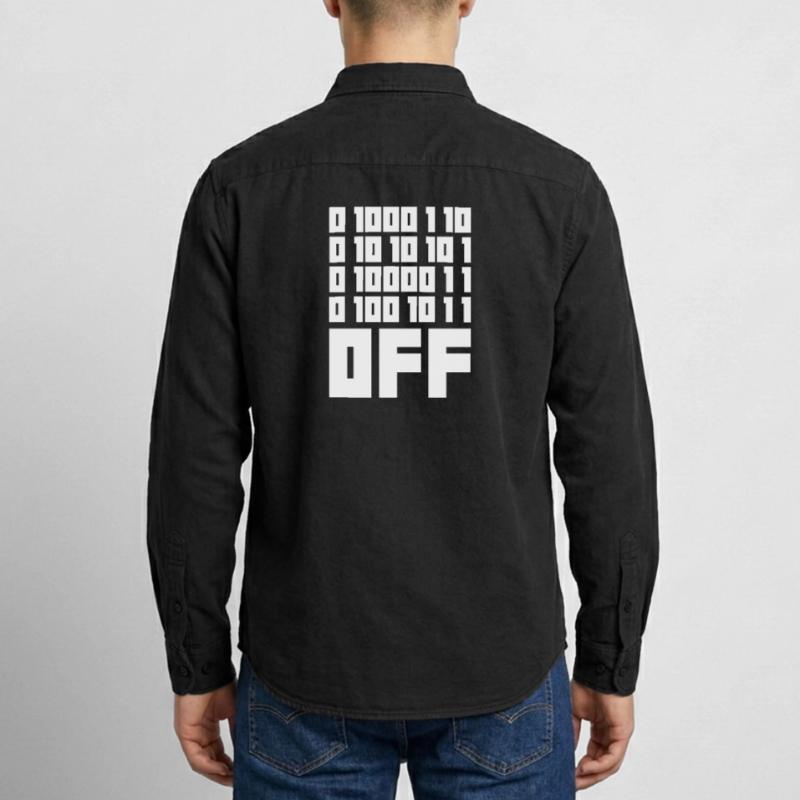 Binary Code F**k OFF – Humour Nerd & Geek Code Chemise unisexe coupe décontractée bio Stanley/Stella