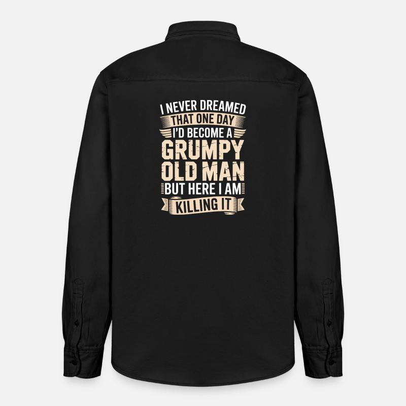 Grumpy Old Man Killing It - Chemise unisexe coupe décontractée bio Stanley/Stella - noir délavé