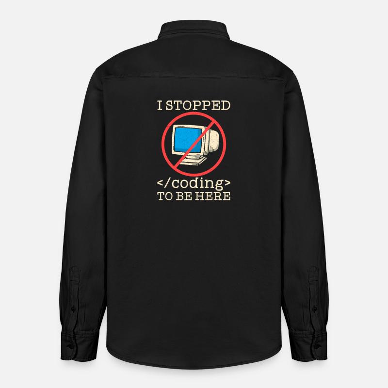 Coding witziger Spruch Prgrammierer - Relaxed Fit Unisex Organic Hemd von Stanley/Stella - washed Black