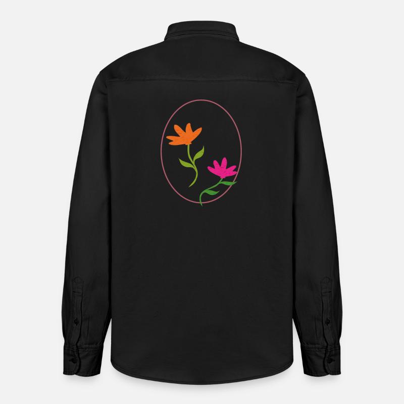 Œuf de Pâques à deux fleurs - Chemise unisexe coupe décontractée bio Stanley/Stella - noir délavé