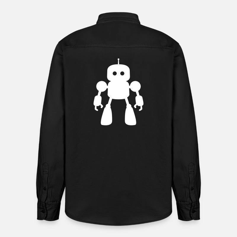 Robots – Artificial Intelligence Sci-Fi Design - Relaxed Fit Unisex Organic Shirt by Stanley/Stella - washed black