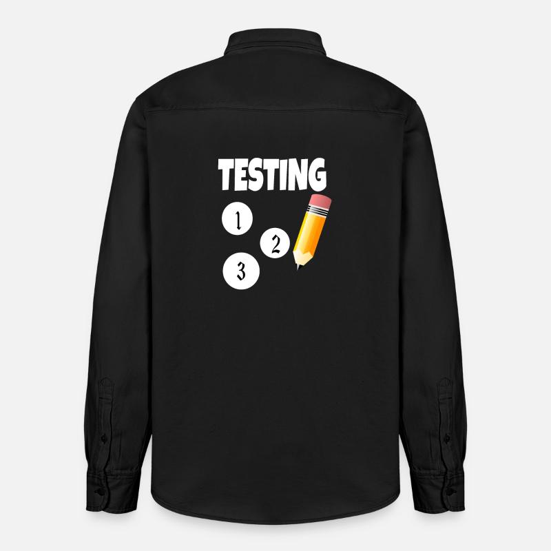 Test 123 avec un crayon - Chemise unisexe coupe décontractée bio Stanley/Stella - noir délavé