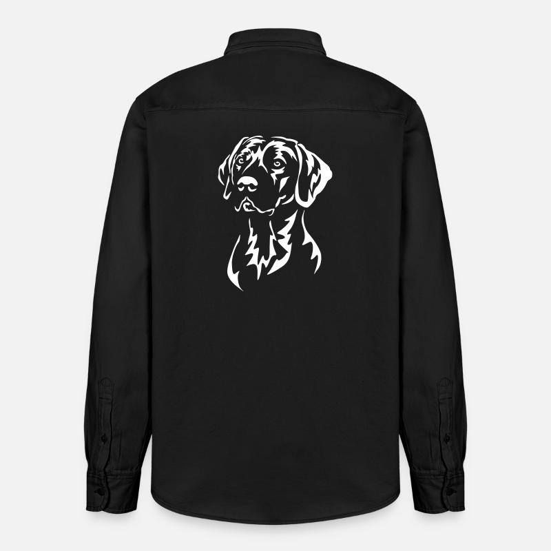 Rhodesian Ridgeback Head « Black Edition » - Chemise unisexe coupe décontractée bio Stanley/Stella - noir délavé