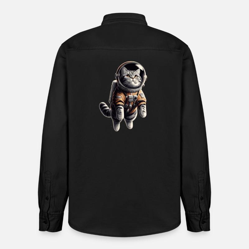 Astronaut BKH getigert Geschenk - Relaxed Fit Unisex Organic Hemd von Stanley/Stella - washed Black