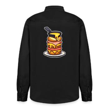 Raclette avec Fromage Fondant Montagne et Fondue - Chemise unisexe coupe décontractée bio Stanley/Stella - noir délavé - Dos - AI Model Male 178 light (178cm)