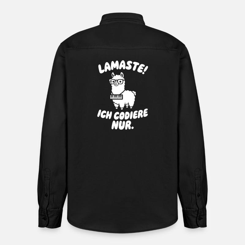 LamaSte : Je ne code que - Chemise unisexe coupe décontractée bio Stanley/Stella - noir délavé
