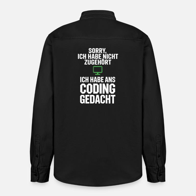 Désolé, j’ai pensé à coder - Chemise unisexe coupe décontractée bio Stanley/Stella - noir délavé