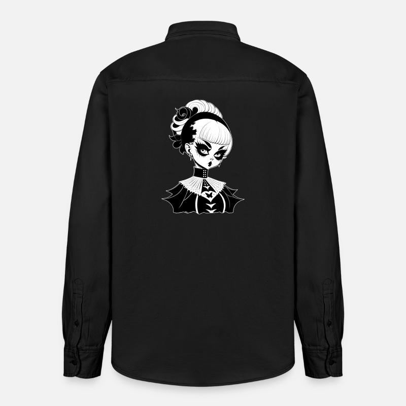 Gothic Hexe, Goth Hexerei - Relaxed Fit Unisex Organic Hemd von Stanley/Stella - washed Black