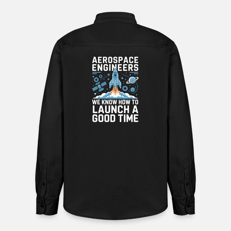 Aerospace Engineer Rocket Launch Humor - Chemise unisexe coupe décontractée bio Stanley/Stella - noir délavé