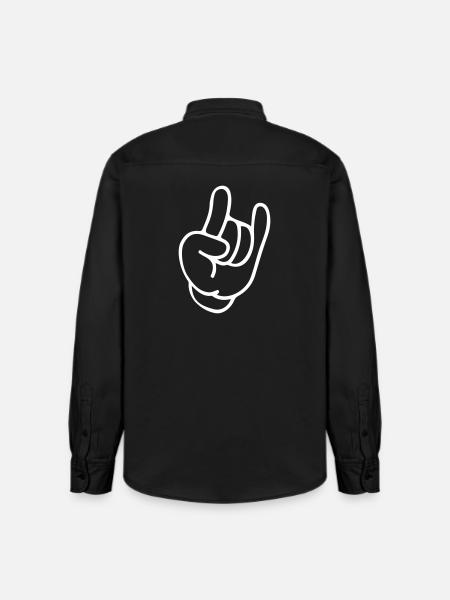 Rockhand Silhouette Motiv - Relaxed Fit Unisex Organic Hemd von Stanley/Stella - washed Black