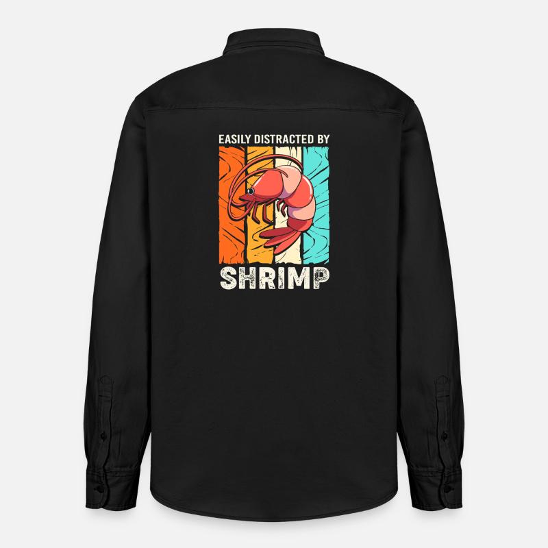 Krabbe Languste Meeresfrüchte Shrimp - Relaxed Fit Unisex Organic Hemd von Stanley/Stella - washed Black