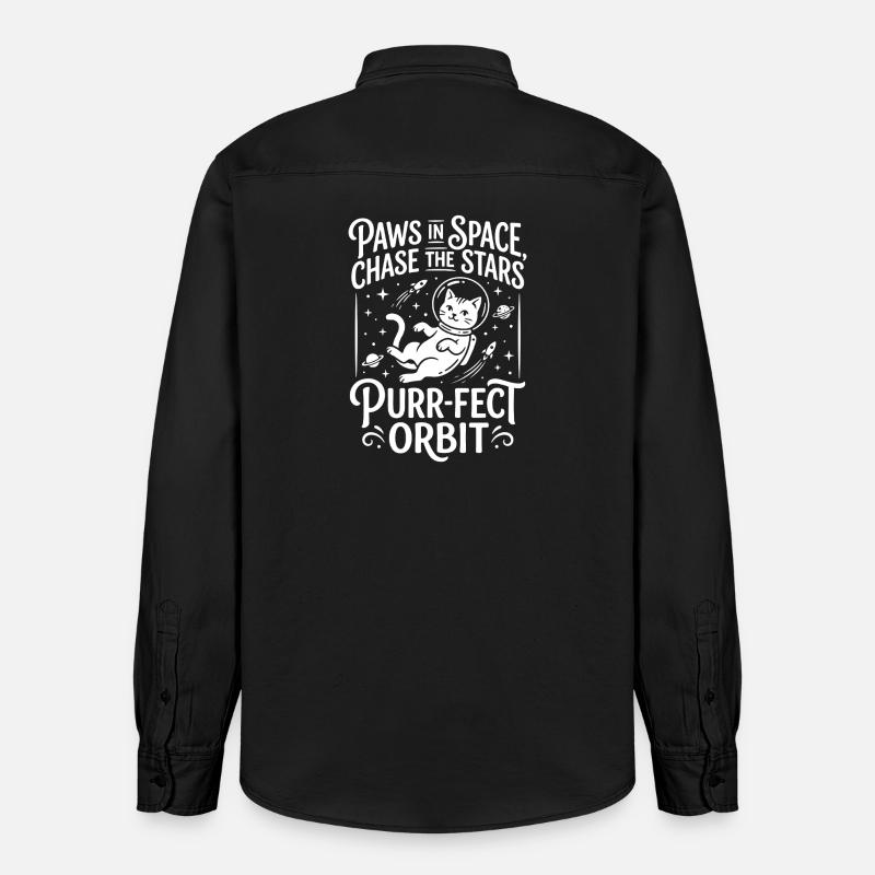 Pattes dans l’espace – Orbite Ronron-parfaite - Chemise unisexe coupe décontractée bio Stanley/Stella - noir délavé