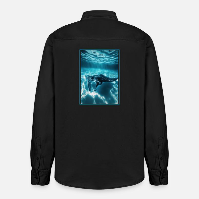 Rochen Mantarochen - Relaxed Fit Unisex Organic Hemd von Stanley/Stella - washed Black