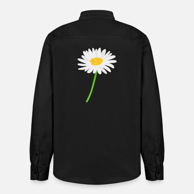 Blume Gänseblümchen mit Stiel - Relaxed Fit Unisex Organic Hemd von Stanley/Stella - washed Black
