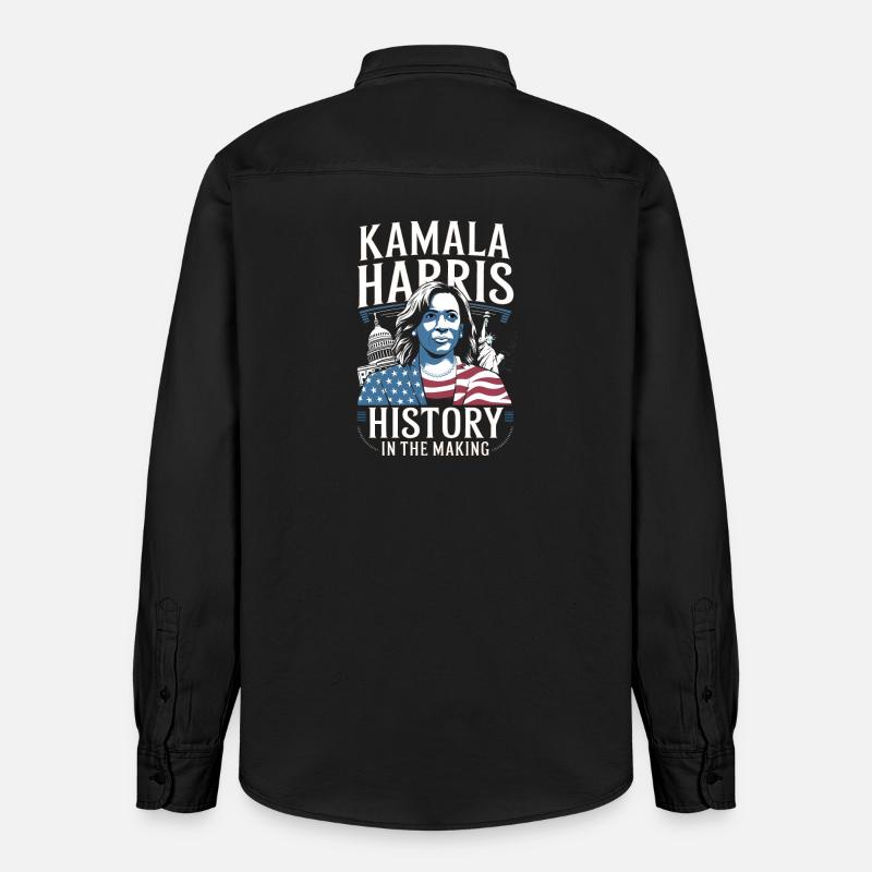 Kamala Harris wird Geschichte schreiben - Relaxed Fit Unisex Organic Hemd von Stanley/Stella - washed Black