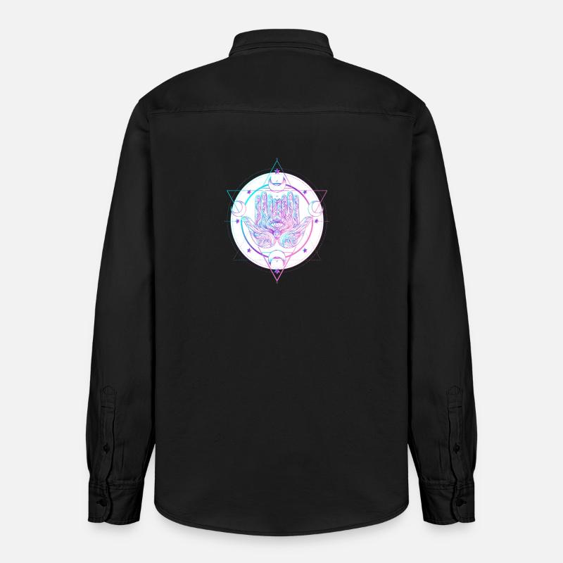 Main astrale mystique avec conception d’œil - Chemise unisexe coupe décontractée bio Stanley/Stella - noir délavé