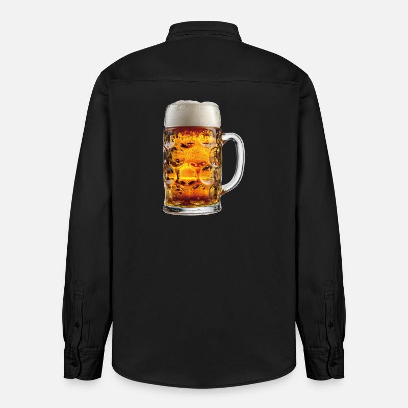 Chope de bière Chope de bière - Chemise unisexe coupe décontractée bio Stanley/Stella - noir délavé