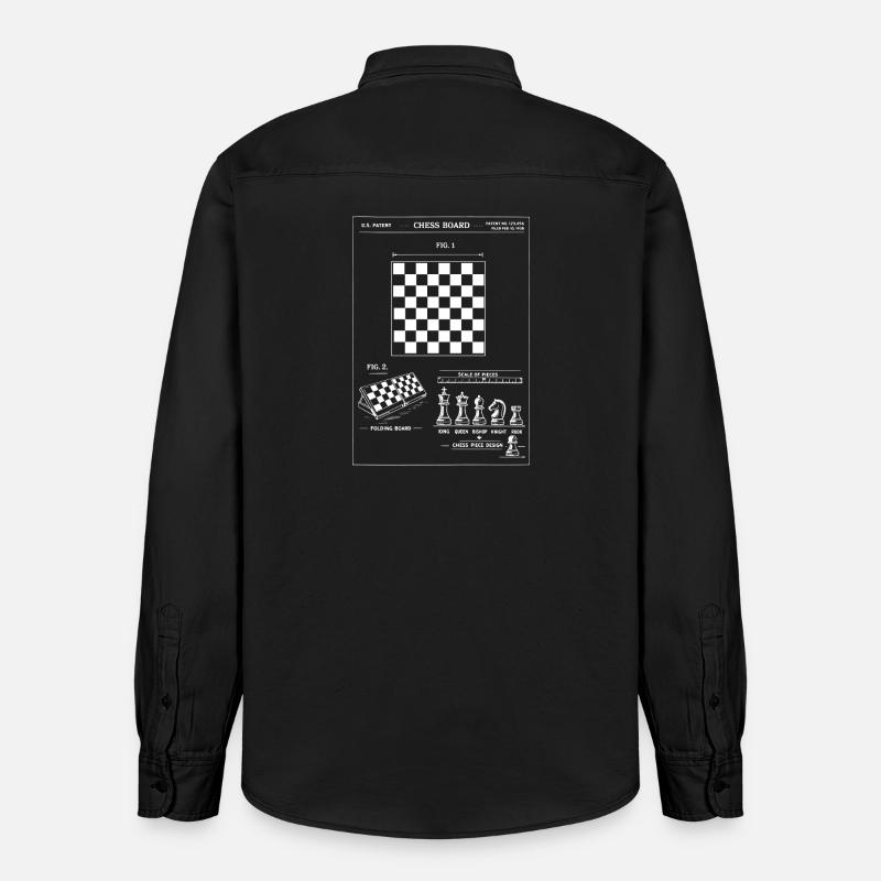 Brevet de plan d’échiquier - Chemise unisexe coupe décontractée bio Stanley/Stella - noir délavé