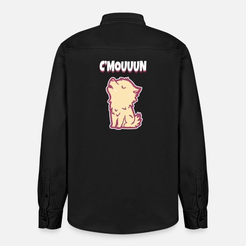 C’MON Howling Wolf Motivation - Chemise unisexe coupe décontractée bio Stanley/Stella - noir délavé