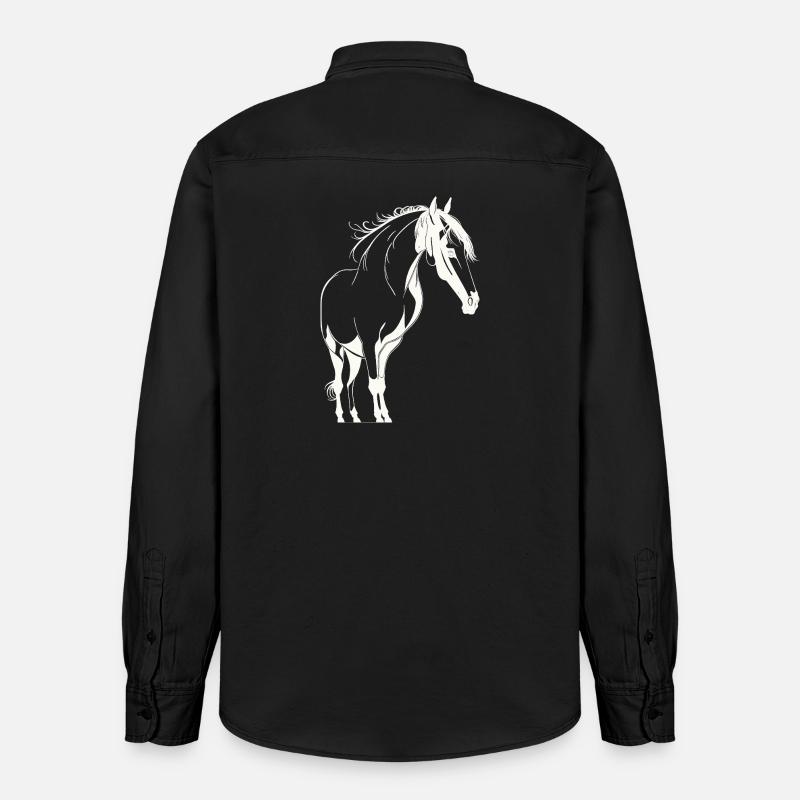 Cheval majestueux - Chemise unisexe coupe décontractée bio Stanley/Stella - noir délavé