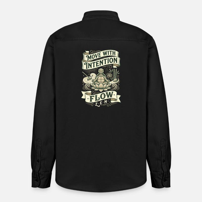 Bewegung mit Absicht: Zen Flow - Relaxed Fit Unisex Organic Hemd von Stanley/Stella - washed Black