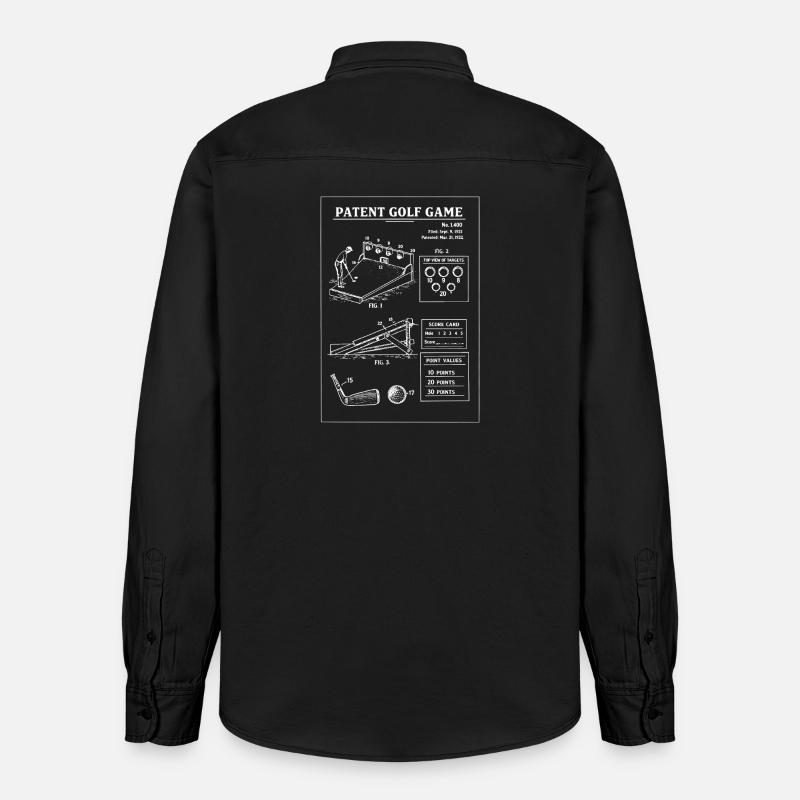 Plan de jeu de golf breveté - Chemise unisexe coupe décontractée bio Stanley/Stella - noir délavé