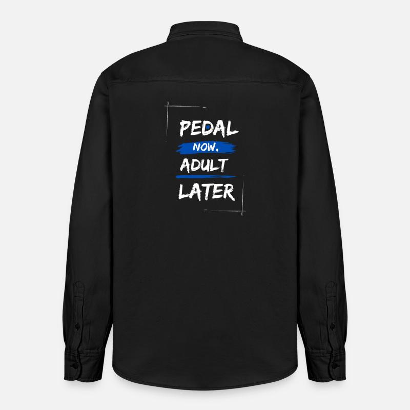 Tritt jetzt, später erwachsen - Relaxed Fit Unisex Organic Hemd von Stanley/Stella - washed Black