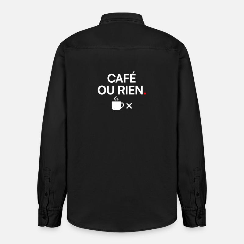 KAFFEE ODER NICHTS | Kaffeehumor - Relaxed Fit Unisex Organic Hemd von Stanley/Stella - washed Black