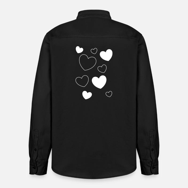 Saint-Valentin, Saint-Valentin, Saint-Valentin - Chemise unisexe coupe décontractée bio Stanley/Stella - noir délavé