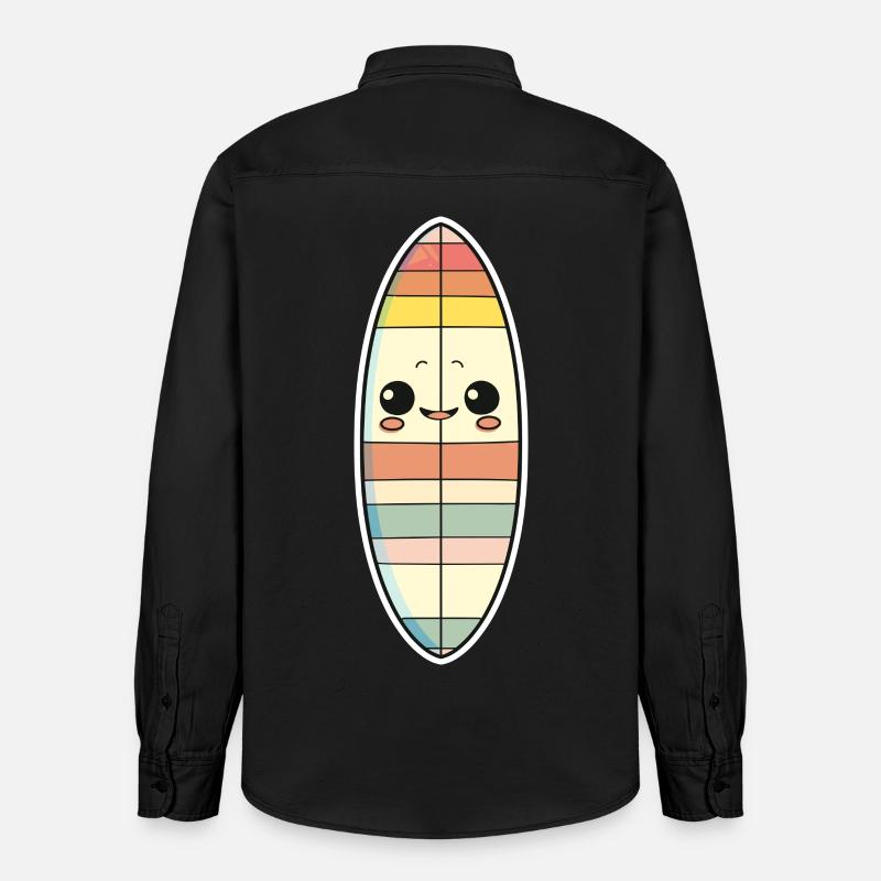 Planche de surf style bande dessinée - Chemise unisexe coupe décontractée bio Stanley/Stella - noir délavé