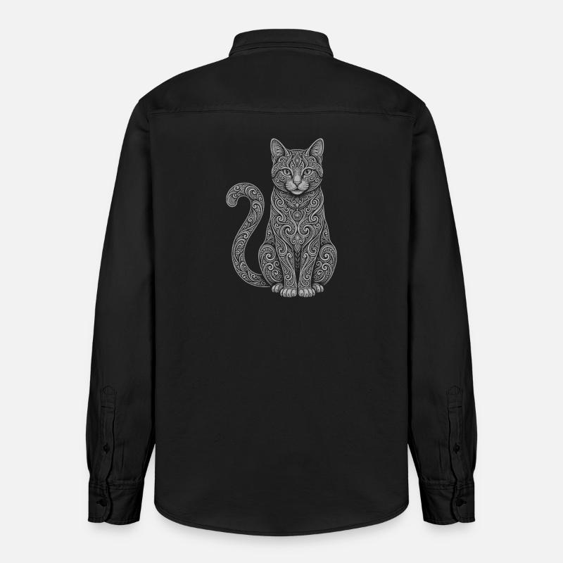 chat - Chemise unisexe coupe décontractée bio Stanley/Stella - noir délavé
